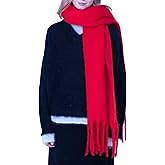 SUNDSGT Big Scarf Coloured Oversized Tassel Soft Fall Winter Thick Scarf Warm Shawl Women