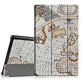 Fintie Slim Case for Fire HD 10 (5th Generation, 2015 release), Ultra Lightweight Stand Cover with Auto Wake / Sleep for Amazon Fire HD 10.1 inch Tablet (NOT Fit HD 10 7th Gen 2017), Map White