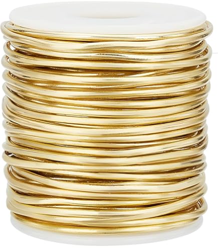 PATIKIL 30Gauge/0.25mm 1mm Width 19.69 Feet Flat Brass Wire For Jewelry Making DIY Earring