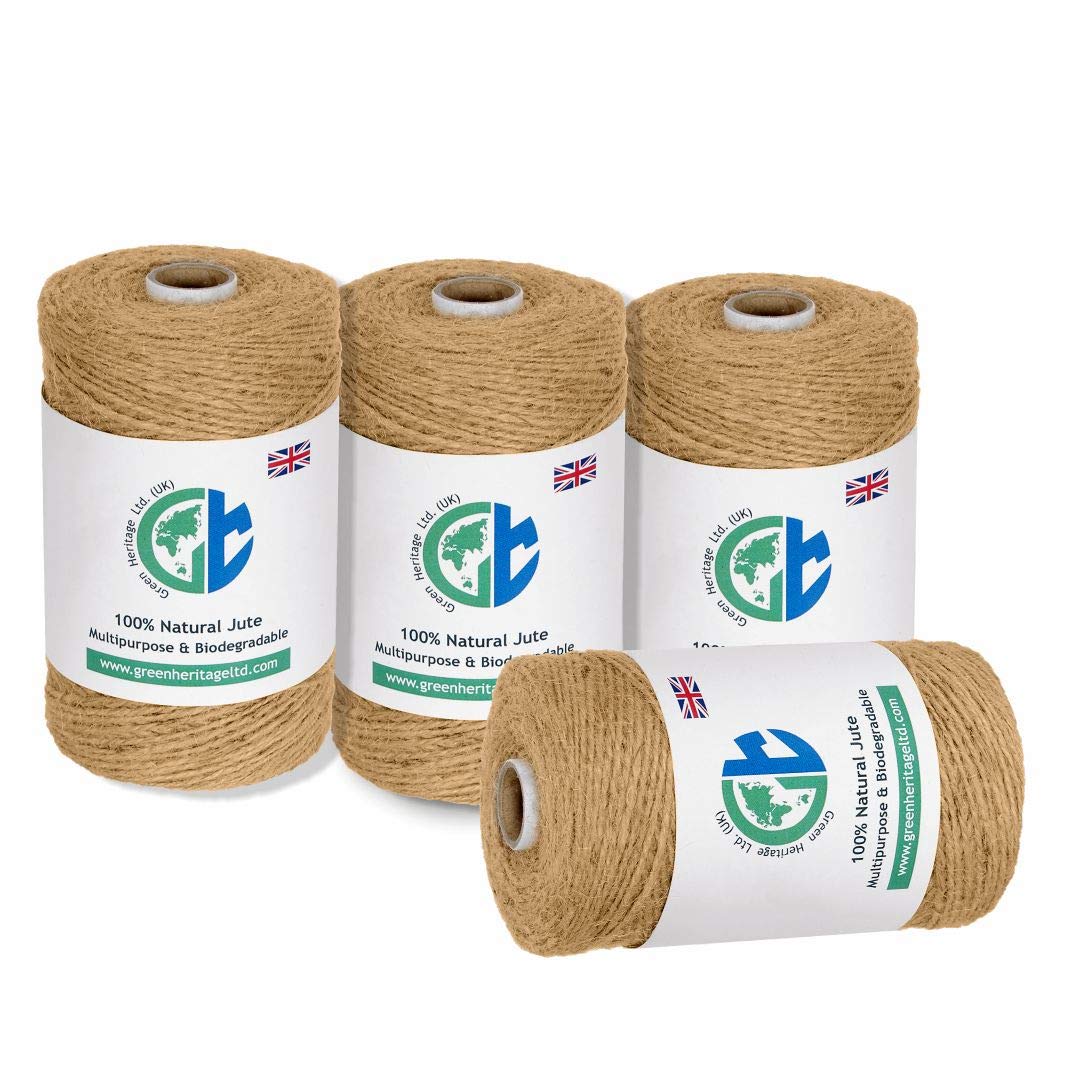 GHL 3280 Feet / 1000mtrs 760gms 2 Ply Jute Twine Natural Garden Twine for Floristry, Gifts, DIY Arts & Crafts, Decoration and Recycling