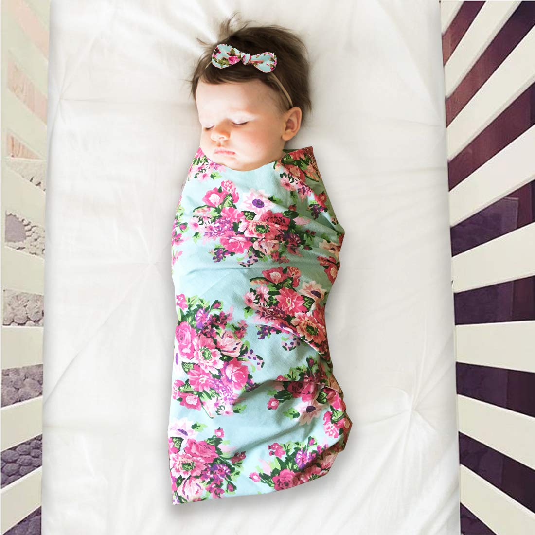 baby girl swaddle blanket with bow