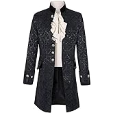 Mens Steampunk Medieval Jacket Pirate Viking Renaissance Costume Formal Tailcoat Gothic Victorian Halloween Tuxedo Coats
