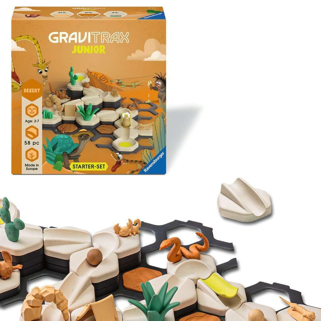 Ravensburger GraviTrax Junior Starter Set - My Desert - 58-Piece Marble Run Game - Fun and Educational Preschool Marble Structure Building - STEM-Friendly, Interactive Learning - Kids Age 3 and Older