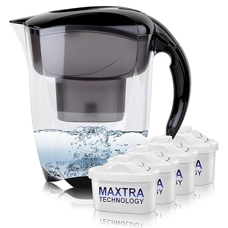 BRITA Elemaris XL 3,5L Wasserfilter schwarz inkl. 4x Maxtra Kartusche