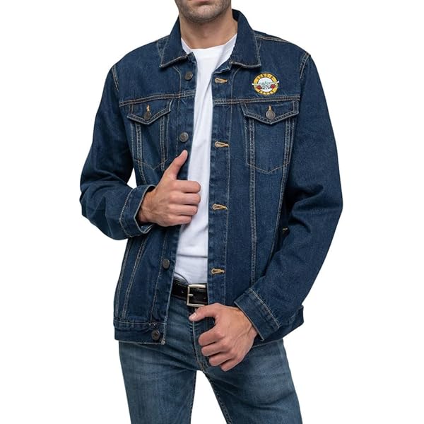 Amazon.com: Guns N' Roses Unisex Denim Jacket: Classic Logo (Back