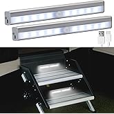 CCBASEBALL Motion Activated RV Step Lights, 10 LED USB Rechargeable RV Motion Sensor Led Light Strip, Wireless Magnetic Campe