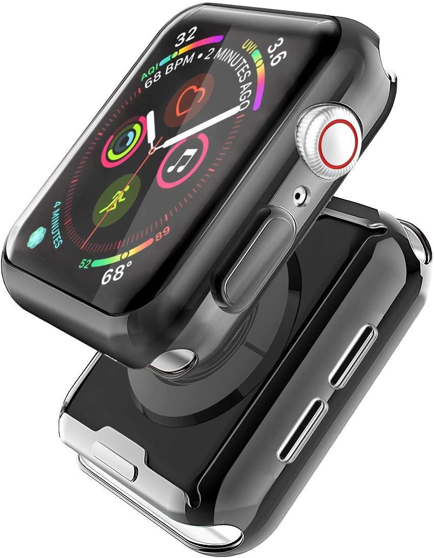 Apple Watch 5 Case with Built in TPU Screen Protector 44mm All Around Protective Case High Definition Ultra Thin Cover Apple Watch Series 4 Series 5 (44mm, Black)