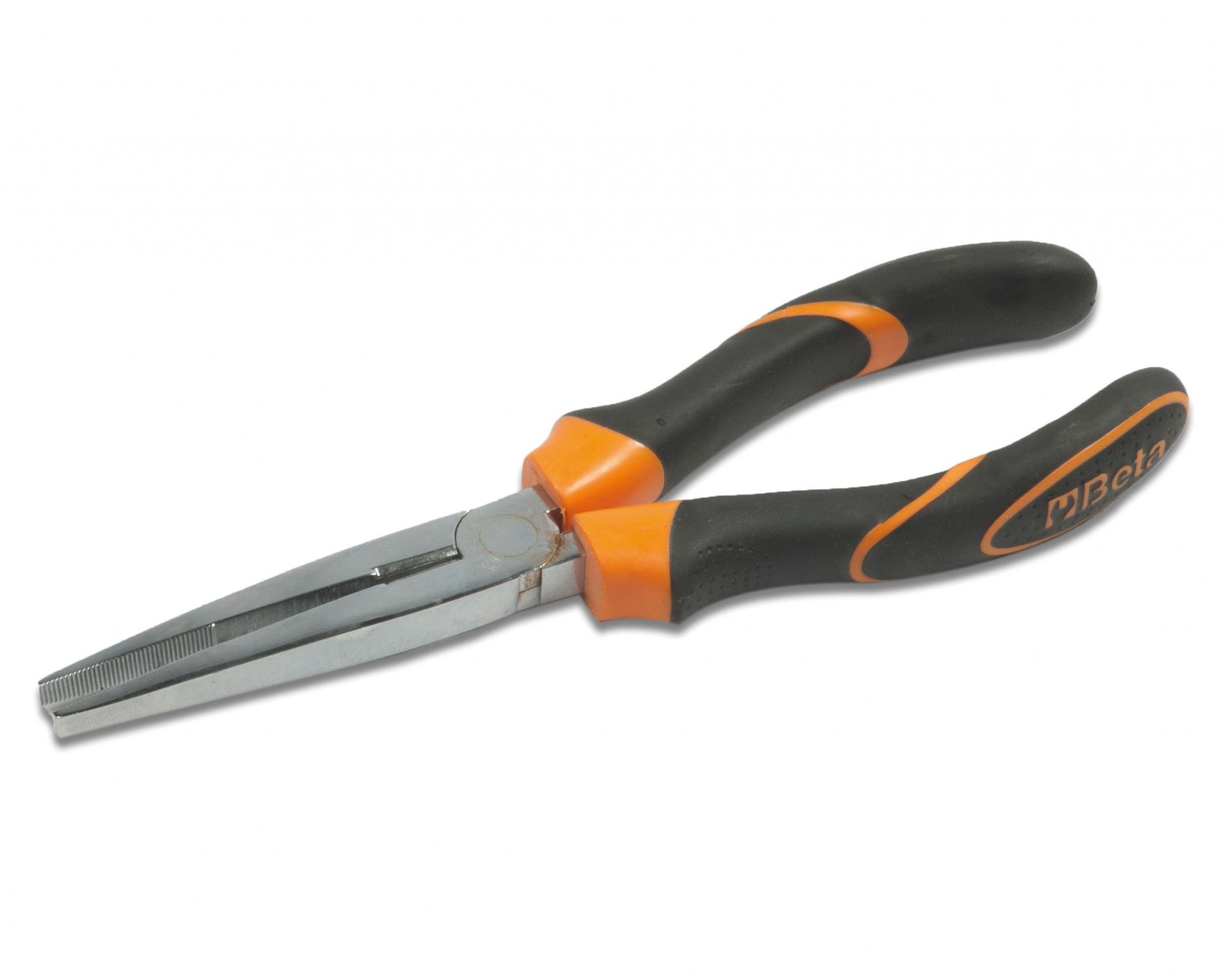 Beta 11620040 Model 1162 Bm200 Flat Knurled Nose Pliers, Bi-Material Handles, 200mm Extra Long