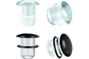 AccGin Glass Ear Stretching Kit, Single Flare Plugs & Rubber Rings, 14G-00G Gradual Sizing, Smooth Glass Gauges for Daily Wea