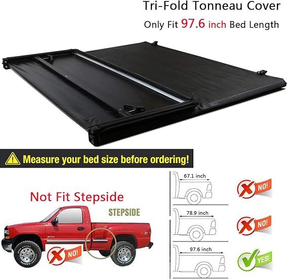 Amazon Com Raftudrive Assembly Lock Tri Fold Tonneau Cover Fit 2015 2019 Ford F150 8 Ft 97 6 Inch Bed Not Fit 5 5 Ft And 6 5 Ft Bed Automotive