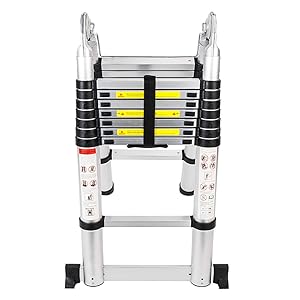 Senrob Aluminum Telescopic Extension Ladder,16.5 ft Extendable Folding Multi-Purpose Ladder Max 330 lbs. Capacity