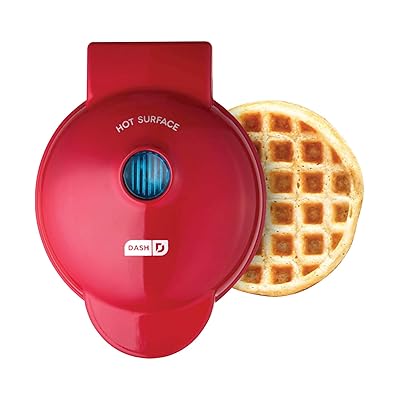 Dash DMW001RD Machine for Individual, Paninis, Hash Browns, other Mini waffle maker, 4 inch, Red