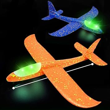 Sshakuntlay Hand Throw Flying Aeroplane, Gliders, Aircraft EPP Flying Model Fun Sports Planes Toy for Children (Pack of 2 -Assorted Color)