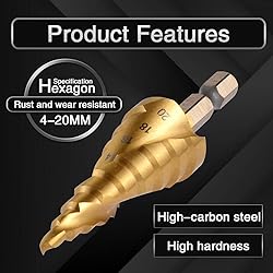 KATUR Step Drill Bit Two Large HSS Spiral Flutes