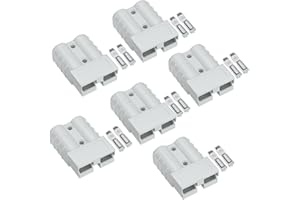 Muelnmey 50 Amp Battery Quick Connect/Disconnect Connector, 6-12 Gauge 600V Connector Kit for Cars, RVs, Trailer- Gray(6 Pack)