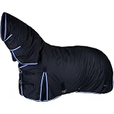 HORZE Glasgow Waterproof Combo Turnout Horse Blankets for Real Horses | Medium Weight Design Turnout Blankets for Horses with Neck Cover, 150g Fill, Durable Winter Protection to Keep Warm, 3 Sizes