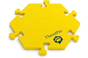 FluentPet HexTile - Yellow | Accessory Dog and Cat Button Learning Kits | Can Hold Up to 6 Buttons | Soft, Durable, and Non-Slip | Gift for Pet Lovers | Comes in 12 Colors