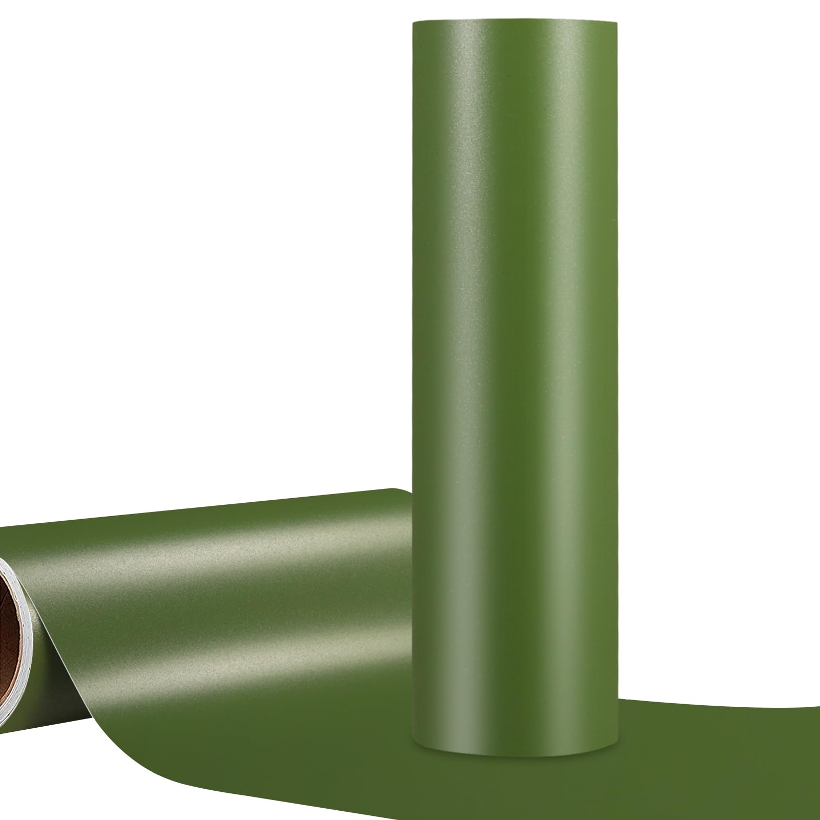 Photo 1 of WRAPXPERT Green Permanent Vinyl,12" x10ft Matte Olive Green Adhesvie Vinyl Roll, DIY Home Decor and Car Decal,Tumbler,Olive Green