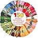 GeMoor 150 Skeins DMC Embroidery Floss - Premium Rainbow Color Cross Stitch Floss with 16 Pcs Sewing Needles - Embroidery Thread for DIY Used - Cross Stitch Thread