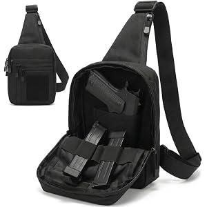 FMATAL GEAR Tactical Quick-Draw Sling Bag - EDC Crossbody Shoulder Bag with Durable Oxford Fabric, Fast Access Pockets (Black