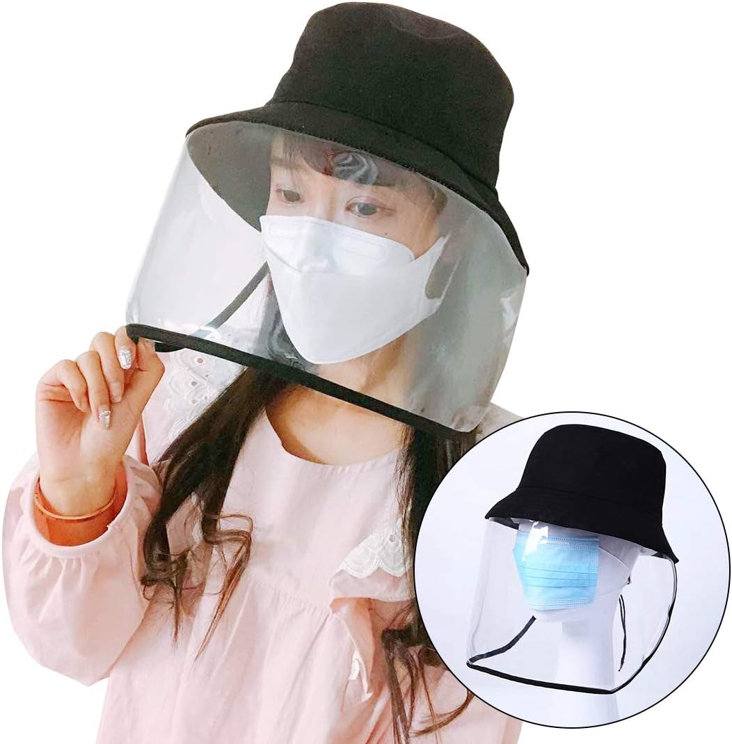 LIWEIKE Protective Anti Saliva Fog UV Hat, Anti-Pollution Hat with Face Shield for Men & Women Outdoor Fishing Hat