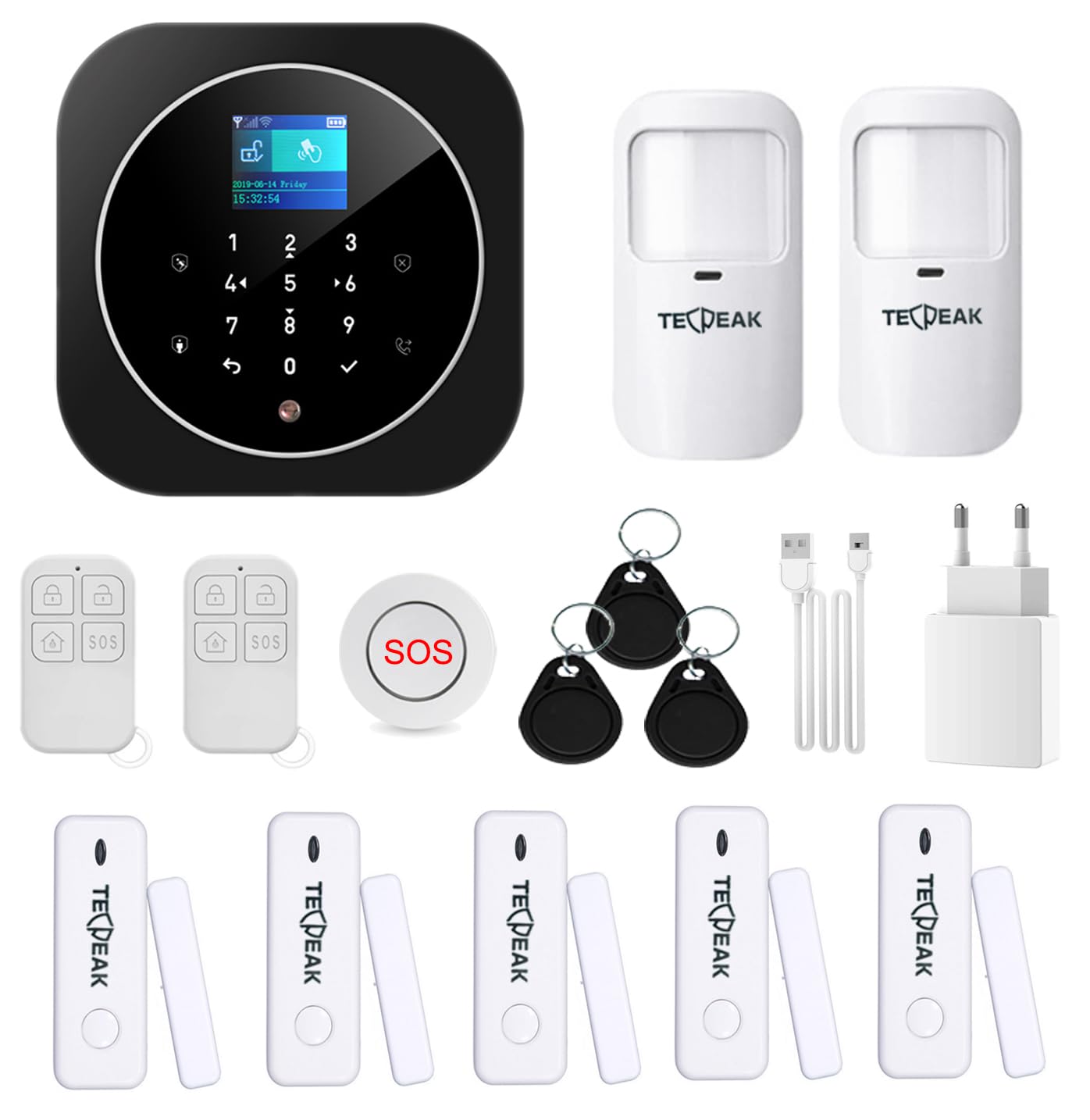 TECPEAK Wireless Home Alarm System, WiFi/GSM Alarm Kit with Security Siren Provides a Highly Effective Way to Protect Your Home and Office (A1-N) — image 1