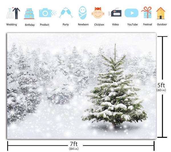 WINTER CHRISTMAS BACKDROP NATURAL WINTER FOREST SNOWFLAKE SNOWFALL BACKGROUND XMAS WHITE SNOW TREE PHOTO HOME PARTY DECORATION PHOTO STUDIO PROPS 7X5FT