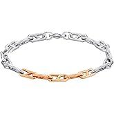 Feifuli Stainless Steel Link Bracelets for Men&Women,Valentines Birthday Annivesary Christmas Jewelry Gifts for Lover Father Mother Friends,Casual Trendy Beaded Bracelets Cool Adjustable Size