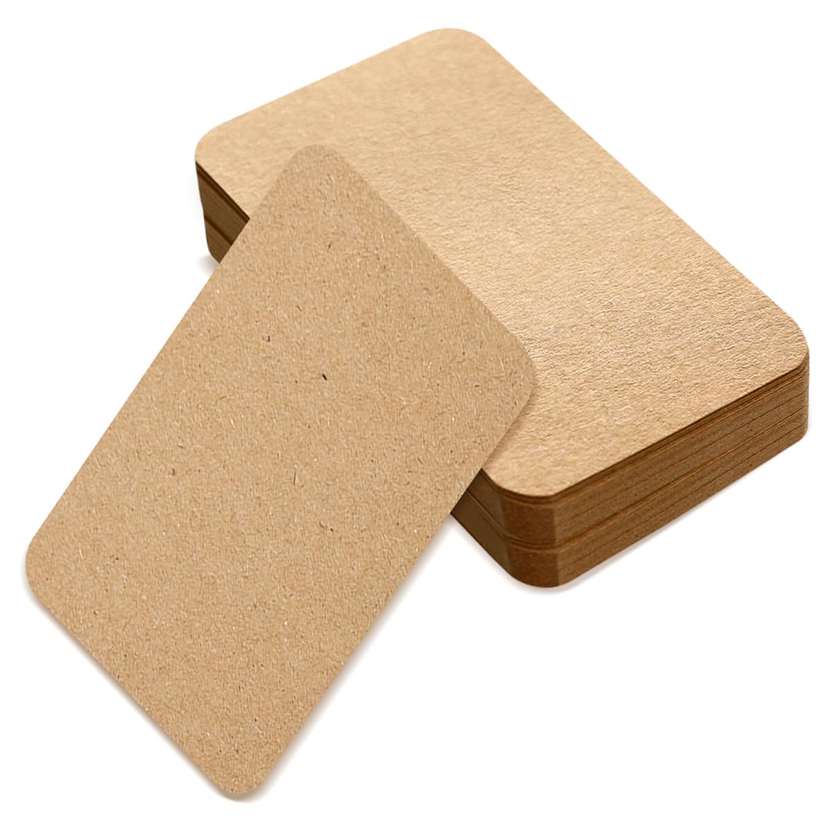 Jagowa 100 Blank Message Cards - Kraft Paper for Doodle & Handwritten Notes. Ideal for Greetings, Invitations & More (Khaki)