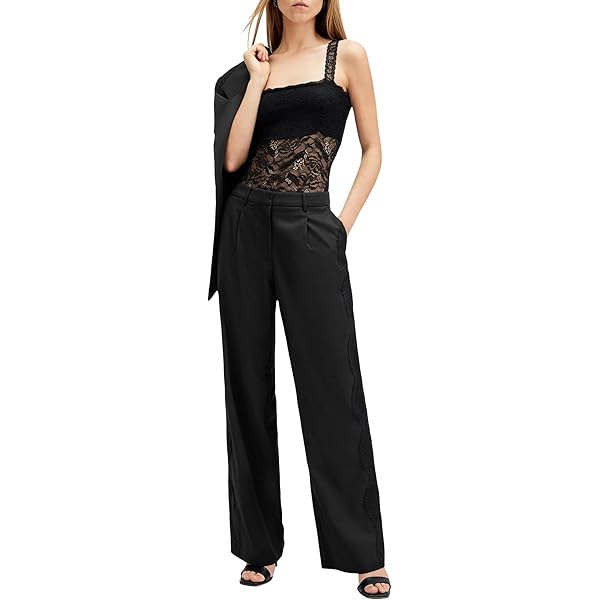 AllSaints Women's Zenni Trouser, Black at Amazon Women's Clothing