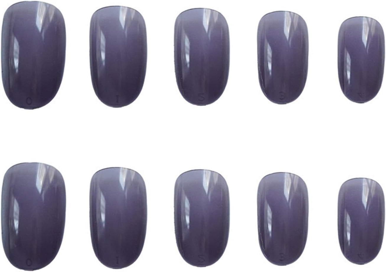 Amazon Co Jp 人気 フルカバーショートプレス爪の上のフルカバーの紫色の紫色の色の丸い色の頭の偽の爪 ビューティー