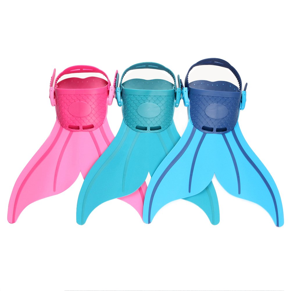 Monofin Adjustable Mermaid Tails Swim Fins with 3 Color for Swimming