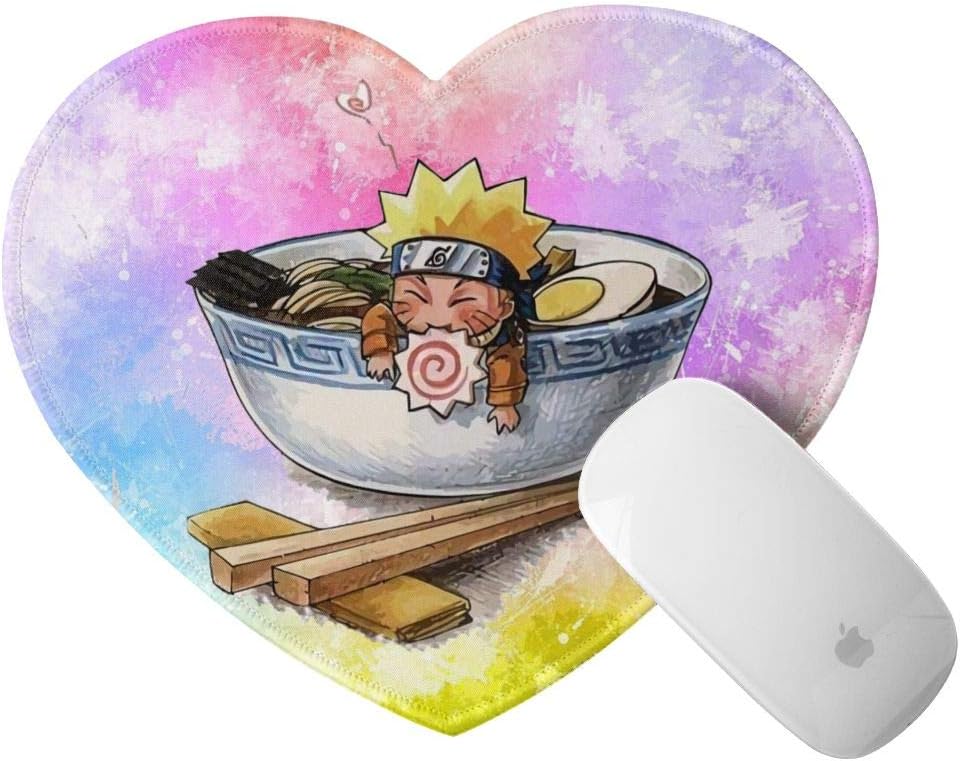 Uzumaki Naruto Ichiraku Ramen HeartShaped Mouse Pad 8x9.4 in Office Products