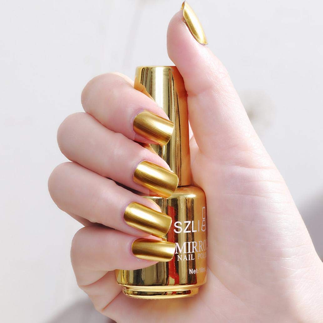 Covermason Metallic Nail Polish Flow Gold Mirror Chrome Effect Foil