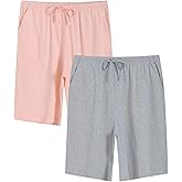 Latuza Women's Knee Length Pajama Shorts Cotton Knit Bermuda Sleep Shorts