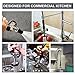 Pre-Rinse Commercial Kitchen Faucet with High Pressure Flexible Hose Sink Sprayer Replacement Kit Black