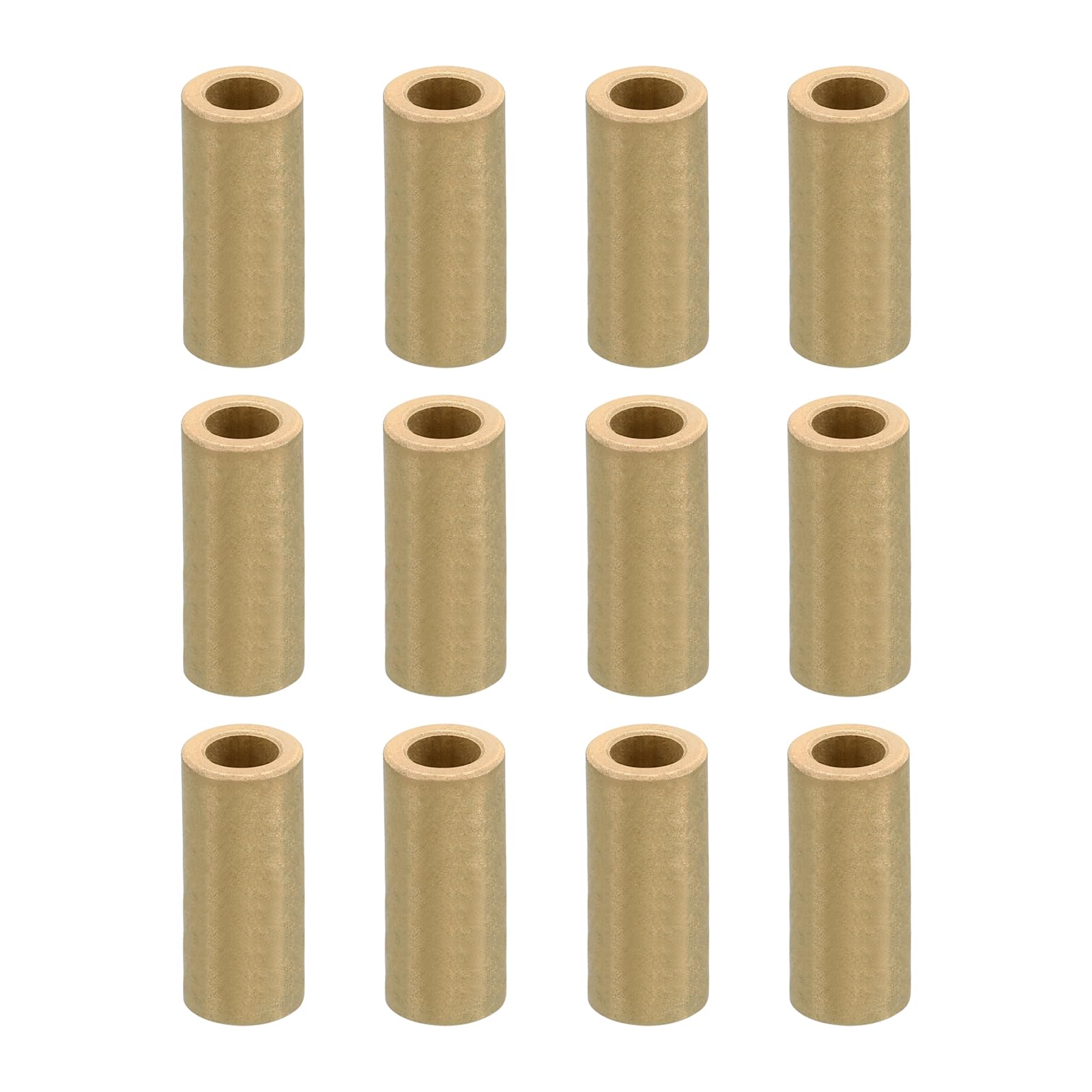 PATIKIL M6 Brass Spacers, 12 Pcs Metal Spacer Brass 6mm ID x 10mm OD x 20mm L Brass Spacers Screw Standoff for 1/4inch or M6 Screw Bolts
