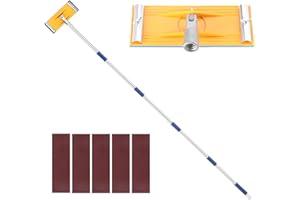 AOIAUTE Pole Sander For Drywall,Sanding Pole,31-74-inch Manual Hand Drywall Sander with Extension Pole. Perfect for Painting, Complete with 5pcs Sanding Sheets (60, 100, 180, 240 ，320Grit)