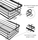 Orimade Shower Caddy 2 Pack with 5 Hooks Rustproof Stainless Steel Adhesive view 2