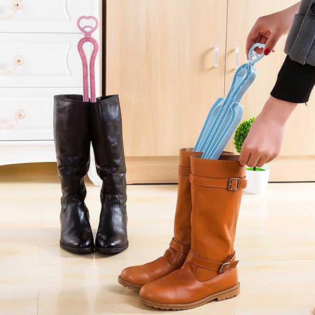 MCpinky 6 PCS Adjustable Plastic Long Boots Shaper Stretcher Shoes Supporter Stand Holder Hanger High Shoes Clip （Random Colors）