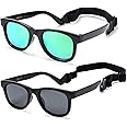 COASION Bendable Flexible Polarized Newborn Baby Sunglasses with Strap for Infant Boys Girls Age 0-12 Months CA8042
