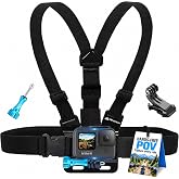 Chest Mount Chesty Harness Strap for GoPro Hero 13 12 11 10 9 8 7 6 5 4 | Compatible with Hero Session Max &amp; DJI Osmo Action Insta360 AKASO Action Camera Adjustable Vest &amp; Body Holder Accessories Kit
