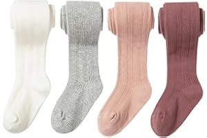 Bafeicao 3/4/5 Pack Toddler Baby Girls Tights Cable Knit Leggings Stockings Little Girl Cotton Pantyhose