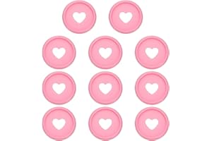 PATIKIL 24mm Plastic Book Binding Discs, 11 Pack Discbound Expansion Discs Heart Binder Rings for DIY Notebook Planner, Pink