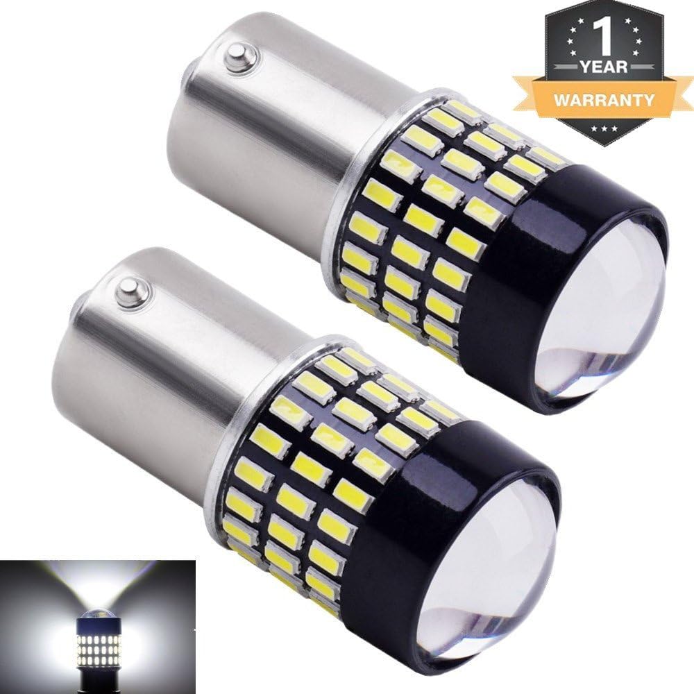 Cargo LED Super Bright 1157 2057 2357 7528 1016 1334 BAY15D LED Bulb 78 SMD 3014 Projector Lens Light Replacement for Tail Break Lights Bulbs 6000K Xenon White 12-24V(Pack of 2)