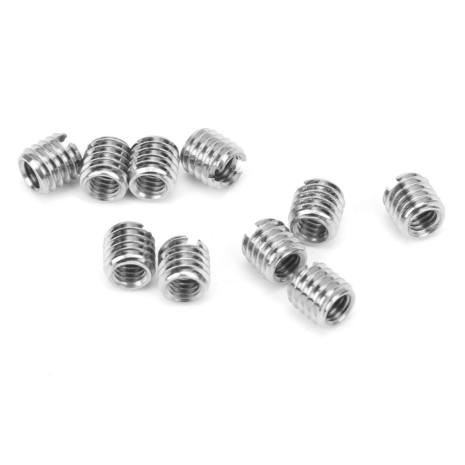 BORDSTRACT Pack Of 10pcs Slotted Thread Insert Nut, Stainless Steel Fasteners, M4x0.7mm/M6x1.0mm Thread, 6mm Length, Screw Sleeve Conversion Nut
