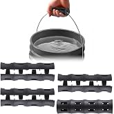 Gulfmew Bucket Handle Replacement for 5 Gallon Buckets, Black, 4 Pack | Ergonomic Bucket Grips, Easy Install, Plastic Grips, Heavy Duty, Gardening, Painting, DIY, Farming, Car Wash (Black)
