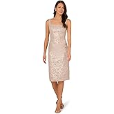 Adrianna Papell Cascading Floral Column Gown, Navy Multi,