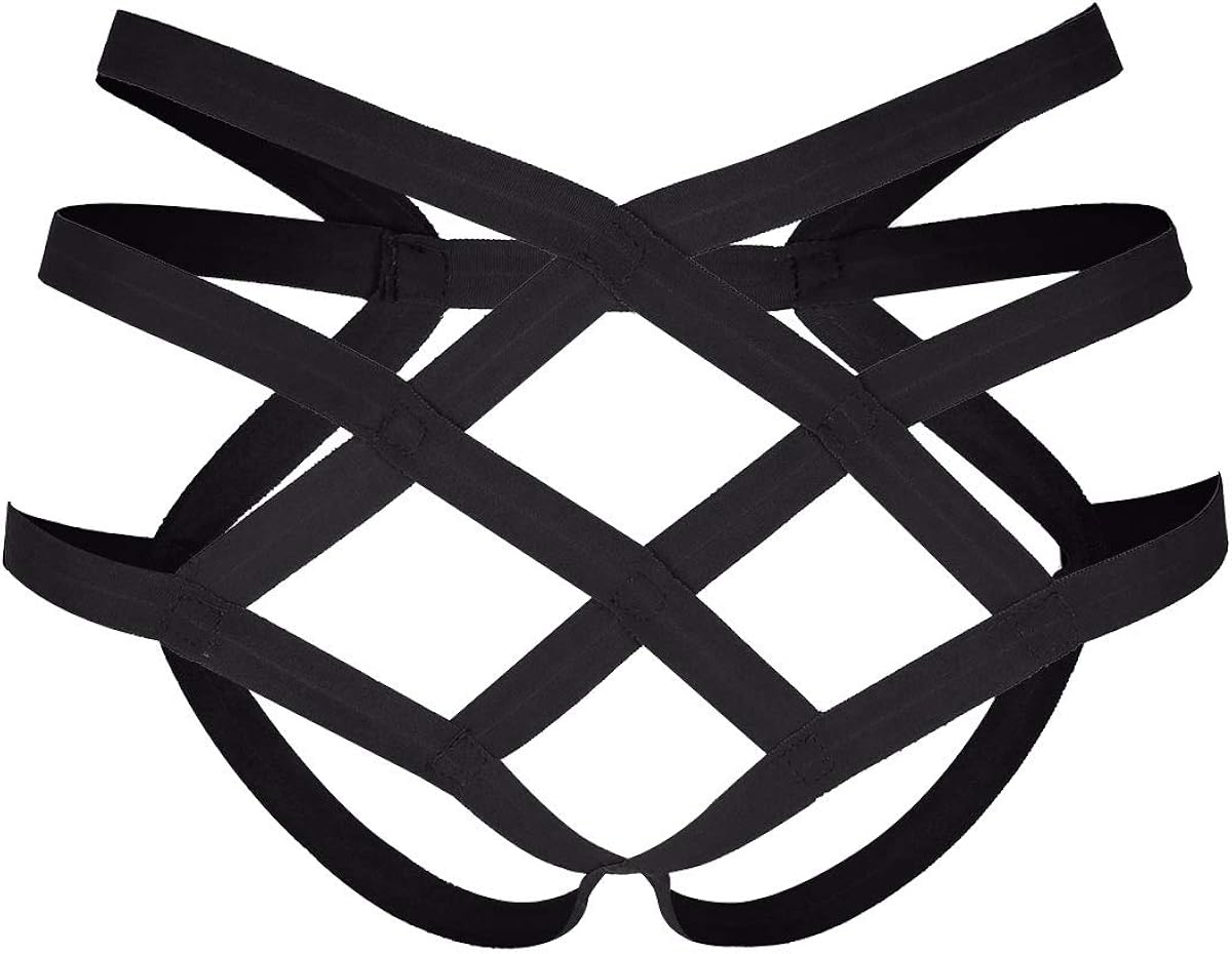 Freebily Women Lingerie Strappy Tanga Panties Thong Underwear Width Cage Briefs: Clothing