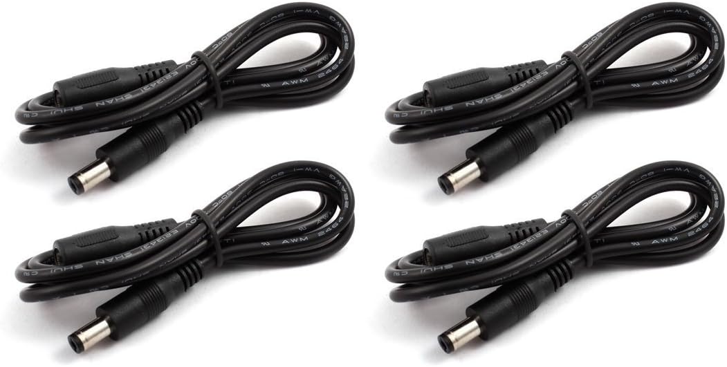 LitaElek 4pcs 1m 3.3ft DC Extension Cable, 12V/5V-36V Power Cord